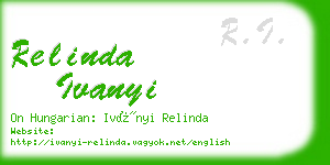relinda ivanyi business card
